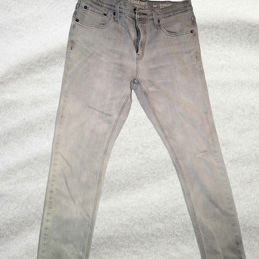 Levi Strauss Signature Men's Light Gray Skinny Jeans W30/L30